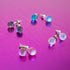 Rainbow White | .925 Sterling Silver | Mermaid Glass Mini Stud Earrings
